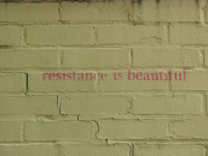 Resistance is Beautiful Resistance is Beautiful wall stencil graffit