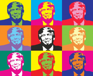 repeated images of donald trump in different colors
