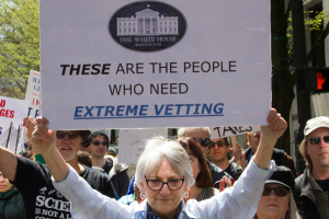 Extreme Vetting, Trump Tax March, photo by Joe Frazier, all rights reserved