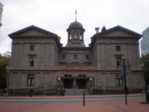 Pioneer Courthouse in Downtown Portland (Source: Wikimedia Commons)