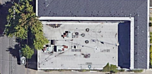 Aerial view of KBOO from Google Maps