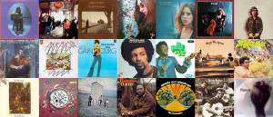 A collage of album covers from the records from 1971 played on the show.