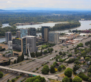Portland South Waterfront and river Portland South Waterfront and river