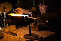 Glass blower at work